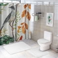 thumbnail image 7 of Orinice Bathroom décor set, shower curtain Tropical plant shower curtain with 12 bathroom hooks Green banana leaves with ostrich animals 69x72, 7 of 7