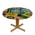 thumbnail image 3 of Orinice Vintage Style Numbers Round Table Cover Stain Resistant Washable Indoor Outdoor Tablecloth Kitchen Dining Wedding Parties 100% Polyester Fiber 31-35, 3 of 8