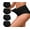 2Black+2Black, variant on GAI YI Women's High Waisted Briefs Tummy Control Cotton Underwear Ladies Lace Panties 4Pack 2Black+2Black S