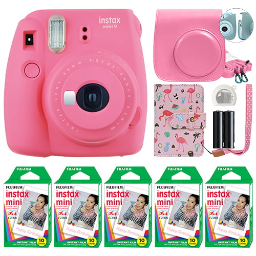 Opknappen Graveren Aardewerk Fujifilm Instax Mini 9 Fuji Instant Camera Flamingo Pink + 50 Film Sheets  Classy Kit - Walmart.com
