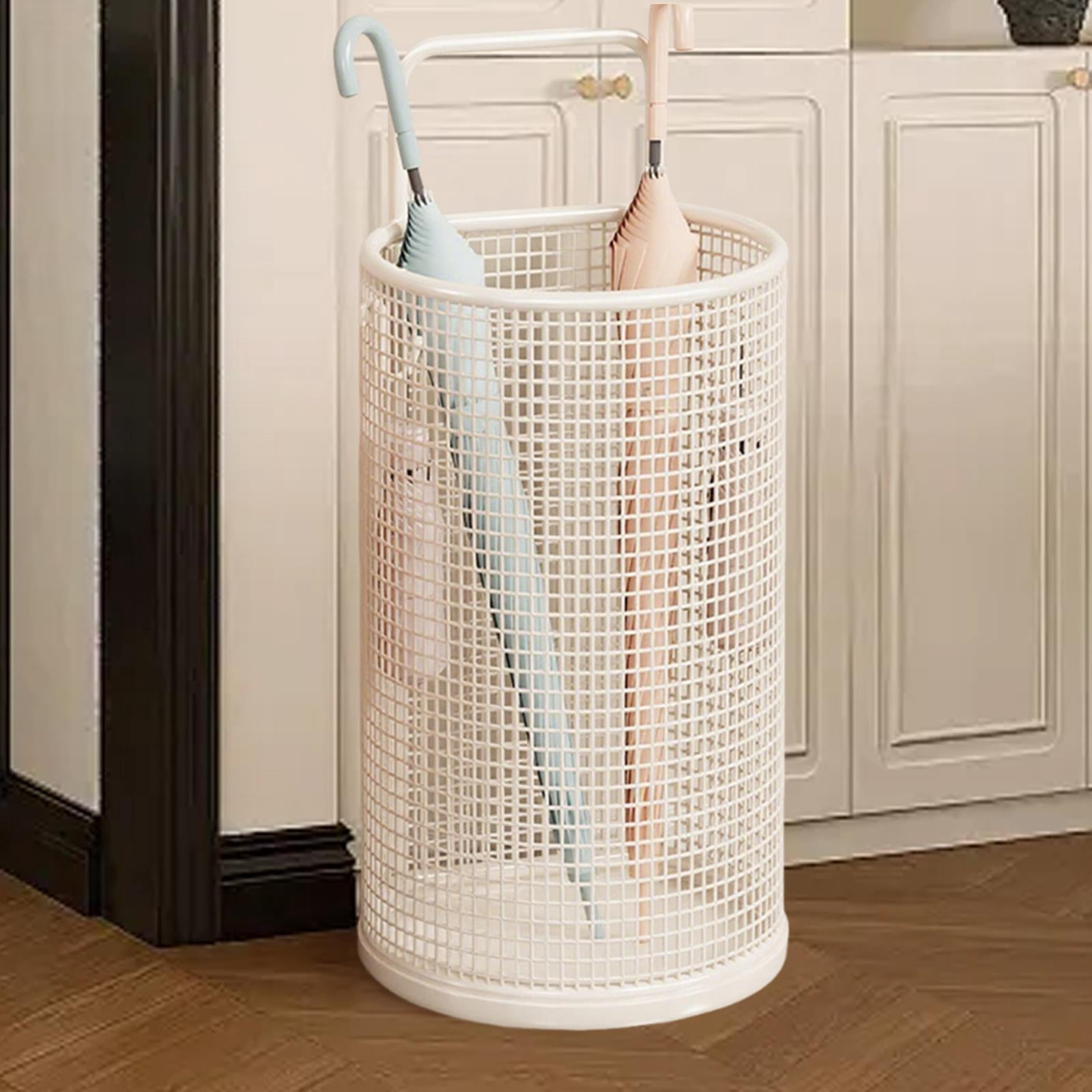 Fiocias Entryway Storage Umbrella Holder, Modern Portable Stable Umbrella Rack Organizer White