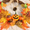 thumbnail image 3 of Ventas promocionales 30 cm Corona artificial de otoño Hoja de arce Cosecha Calabaza Baya Puerta delantera Colgante Campanas Decoración, 3 of 5