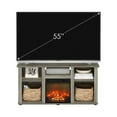 thumbnail image 5 of Modern Fireplace TV Stand with Storage - 55 Inch TV Entertainment Center, French Oak Grey, 5 of 7