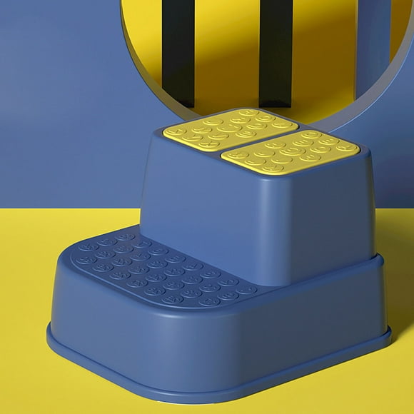 Toilet Step Stool Poop Stool Toilet Stool Bathroom Step Stool Bathroom Stool Toilet Step Stool Plastic Non Slip Heavy Duty Rollover Prevention Tool For Baby Children Blue 2 Layers