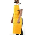 thumbnail image 2 of G & F Leather Welding Apron 6 Pockets, Heat & Flame-Resistant Heavy Duty Work Aprons, 42", Yellow, 2 of 7