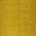 thumbnail image 1 of Ahgly Company Machine Washable Indoor Square Oriental Yellow Traditional Area Rugs, 6' Square, 1 of 4