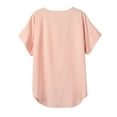 thumbnail image 5 of Summer Saving Wycnly Womens Blouses and Tops Dressy Comfy Lightweight Loose Fit Casual Pullover Tshirts Summer Solid V-Neck Short Sleeve Cute Tees Tops Pink l, 5 of 7