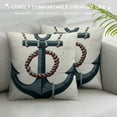 thumbnail image 3 of PRATYUS  Anchor Rope Pillow Cover Nautical Style Ocean Sea Sailing Theme Cushion Cover for Living Room Sofa Red Blue Srtipes Decor Cushion Case for Kids Teens Adults White, 3 of 5