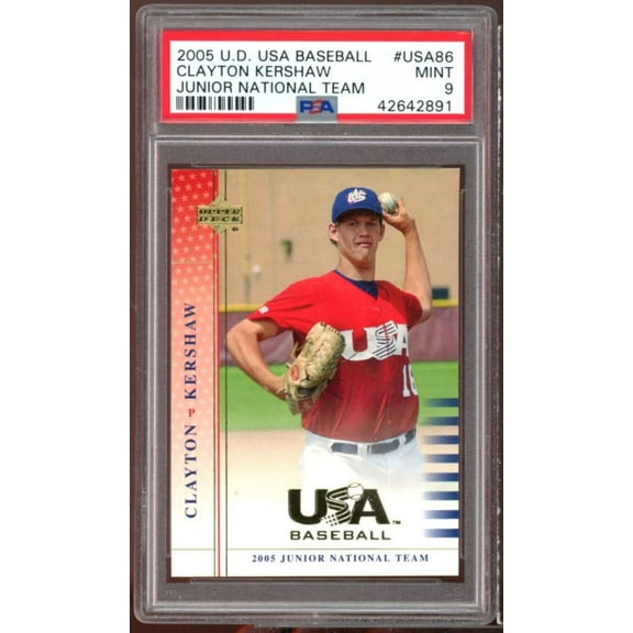 Clayton Kershaw Rookie 2005 U.D. USA Baseball Junior National Team #USA86 PSA 9