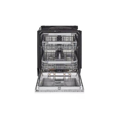 LG - STUDIO 24" Top Control Smart Built-In Stainless Steel Tub Panel Ready Built-In Dishwasher with 3rd Rack, QuadWash, 45dBA - Gray