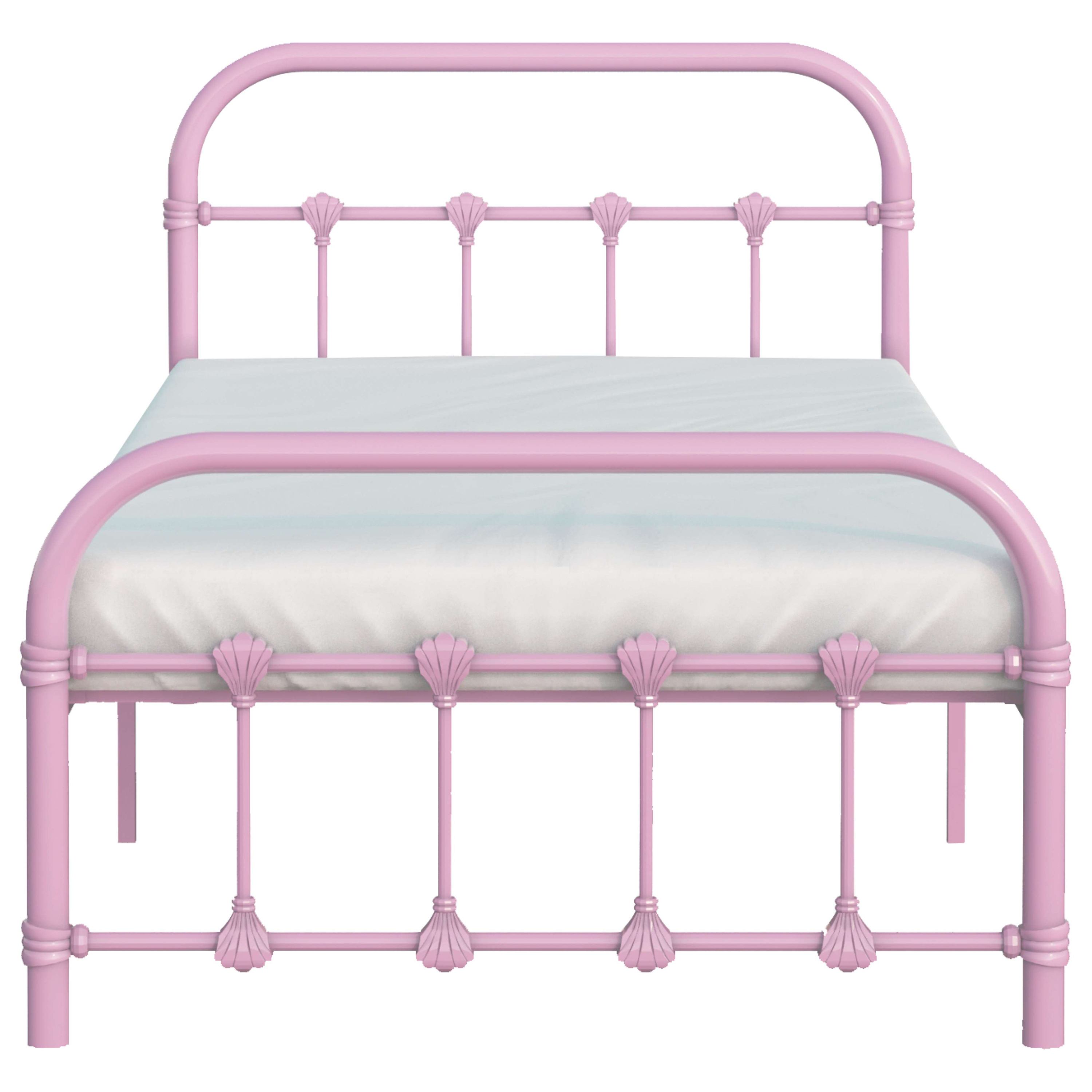 BK Furniture Melissa Metal Bed, Twin, Pink