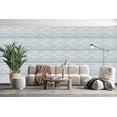 thumbnail image 3 of Dundee Deco 3D Wall Panels - Contemporary Wave Paintable White PVC Wall Paneling for Interior Wall Decor, 19.7 in x 19.7 in, Covers 2.7 sq. ft, 3 of 5