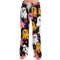 thumbnail image 2 of Garbnen Halloween Pajama Pants Ghost Print Women’s Lounge Pants Comfy Cute Elastic Waist Fall Winter Wide Leg Women Sleep Pants M, 2 of 6