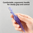 thumbnail image 3 of EXLEAF 2026 New 5Pcs Eyebrow Trimmer Safe,Comfortable Plastic Handle Hair Shaving Razors,Short Blade for Precision Trimming High-Quality Stainless Steel Blade Blade Women Face Care,Purple, 3 of 6