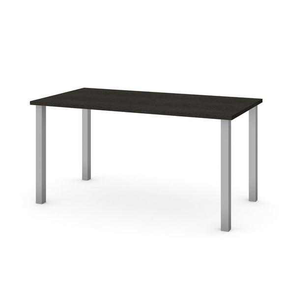 Bestar Universel Table de bureau 59L avec pattes de métal carrées  - Gris profond