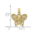 thumbnail image 2 of 17mm 14k Gold Butterfly Angel Wings Cut-out / High Polish Charm Pendant Necklace for Women, 2 of 2