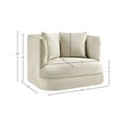 thumbnail image 3 of Meridian Furniture Alder Cream Velvet Accent Chair, 3 of 16