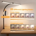 thumbnail image 2 of LED Desk Lamp for Home Office, 24W Remote Control Computer Desk Light Bright Desktop Lamp Multi Lighting Modes Dimmable Clamp Desk Lighting for Work with Adjustable Gooseneck, Double Head,Black, 2 of 9