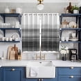 thumbnail image 2 of Black White Ombre Kitchen Curtains 63 Inch Length, Vintage Minimalism Abstract Stripes Grommet Top Bedroom Living Room Curtains, Light Filtering Cafe Curtain Drapes 2 Panels Set 84''x63'', 2 of 9