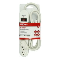 Hyper Tough 6 Outlet 6ft Surge With Glossy White