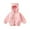 Pink, variant on FRSASU Kids Coat ,Toddler Boy Girls Solid Color Plush Cute Bear Ears Winter Hoodie Thick Coat