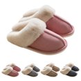 thumbnail image 2 of Winter Slides Fuzzy Unisex Non-skid Thickened House Sandals Slip on Slippers, 2 of 10