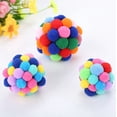 thumbnail image 4 of Cat Toy Ball Multicolor Handmade Plush Bouncy Cat Bell Ball Cat Interactive Toy, 4 of 7