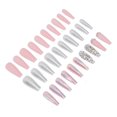 thumbnail image 3 of Juego de 30 uñas postizas largas para mujeres y niñas, únicas, brillantes, delicadas, con diamantes de imitación, para fiestas de citas, 10, 3 of 8