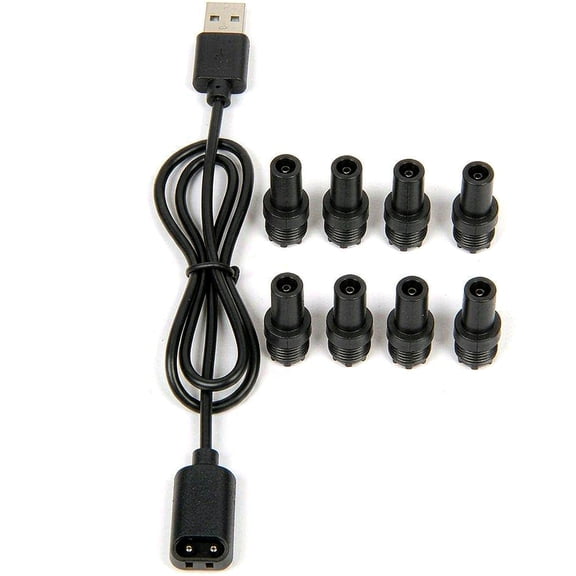 5V USB Charger Cord Set With 8 Adapter Tips For Shavers, Trimmers And Clippers, USB-A to 2-Pin Shaver Plug, For Cordless Power Tools With 5V USB Input / Dog Grooming Clippers / Nose Hair Trimmers
