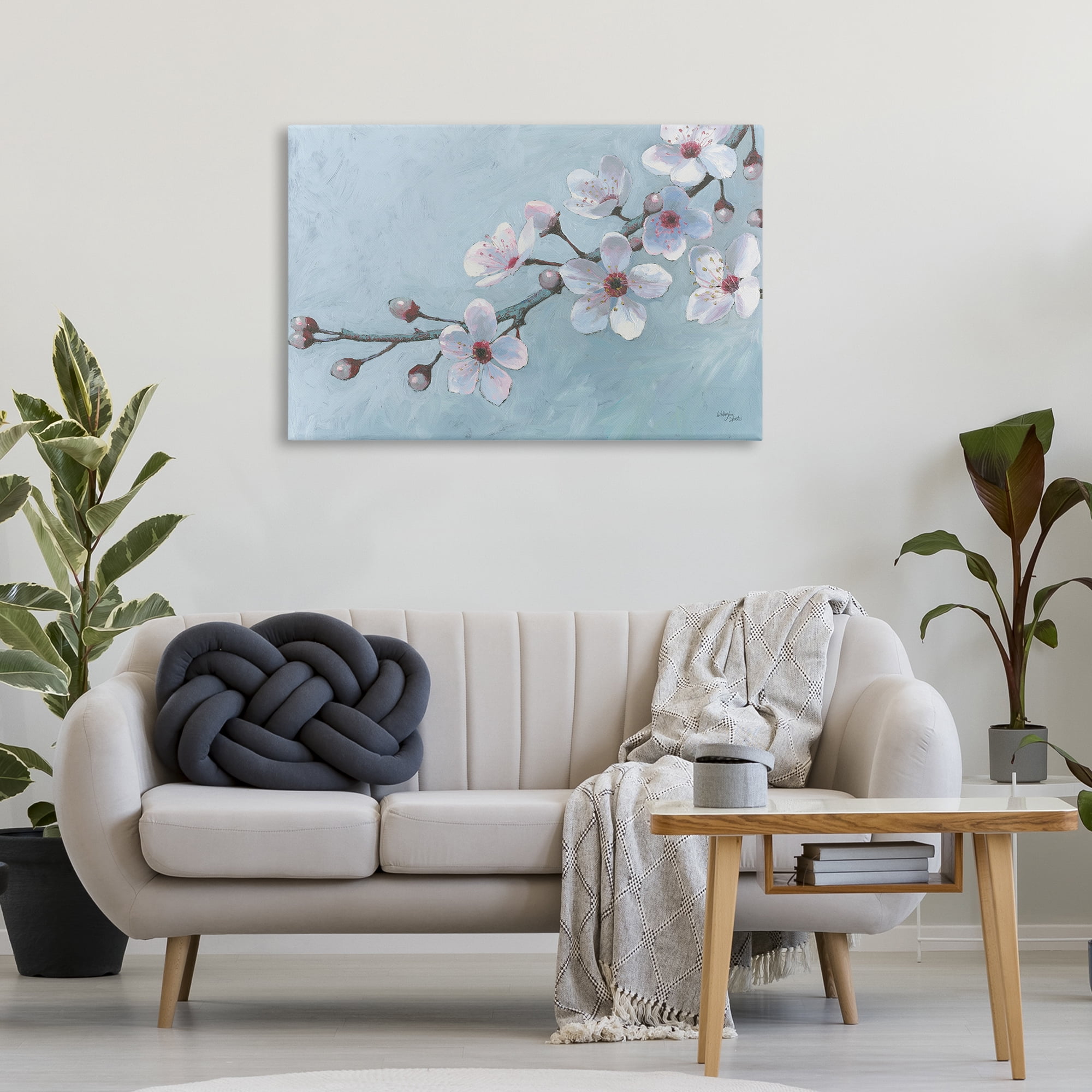 Stupell Industries Branch of Blossoms Botanical & Floral Painting Gallery Wrapped Canvas Art Print Wall Art, 36 x 24