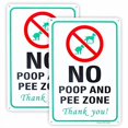thumbnail image 2 of 2 Pack No Pee and Poop Zone Dog Yard Sign, 12"x 8" .04" Aluminum Reflective Sign Rust Free Aluminum-UV Protected and Weatherproof, 2 of 4
