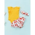 thumbnail image 2 of Xingqing Newborn Baby Girl Robe Volant Côtelée Robe Courte Florale Pants Tenues Été Clothes, 2 of 7