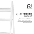 thumbnail image 2 of PJ Wood 3 Tier Foldable Bookshelf Wooden Storage Rack Display Stand for Home Office, White, 2 of 11