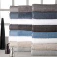 thumbnail image 1 of Affinity Linens HB-ES10PCTST-SBL 100% Coton Égyptien Ensemble de Serviettes en Jacquard - Bleu Marine, 1 of 1