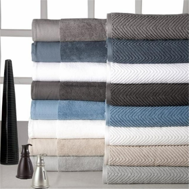 Affinity Linens HB-ES10PCTST-SBL 100% Coton Égyptien Ensemble de Serviettes en Jacquard - Bleu Marine