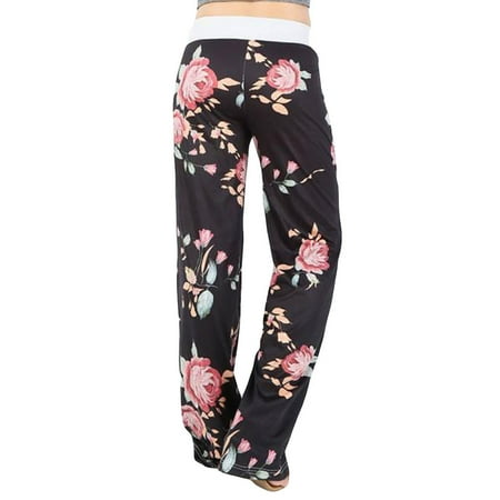 

Womens Comfy Stretch Pajamas Pants Casual Loose High-Waist Drawstring Wide-Leg Sleepwear Palazzo Loungwear for Women