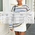 thumbnail image 4 of Azrian Women’s Striped Crewneck Long Sleeve Top,Oversized Long Sleeve Striped Pullover Sizes S-XL, 4 of 5