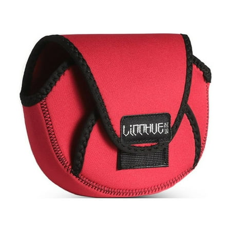 BAGUER 1pc Reel Bag Portable Reel Pouch Styrene Butadiene Rubber Baitcasting Trolling Fishing Reel Case Pouch Fishing Equipment spinning reel bag red