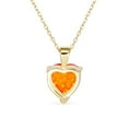 thumbnail image 2 of Bling Jewelry Womens Romantic Created Fire Opal Heart Pendant Necklace Gold Plated Sterling Silver, 2 of 6