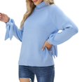 thumbnail image 1 of Gibobby Suéter mujer, Suéteres de otoño para mujer 2023 de gran tamaño, cuello alto grueso, suéter de punto grueso(Azul,G), 1 of 5