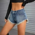 thumbnail image 6 of XuJwPNcy Womens Jean Shorts Summer Low Waisted Stretchy Denim Shorts Comfy Baggy Jeans with Pockets, 6 of 6