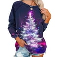 thumbnail image 4 of UPPADA Christmas Sweatshirts for Women Funny Xmas Tree Print Christmas Pullover Tops Graphic Crewneck Shirts Xmas Long Sleeve Shirts Holiday Blouses Multicolor,XXXXL, 4 of 7