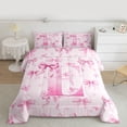 thumbnail image 2 of Castle Fairy Bow Letter Monogrammed E Queen Comforter Set,Princess Bedding Comforter Set, 2 of 8