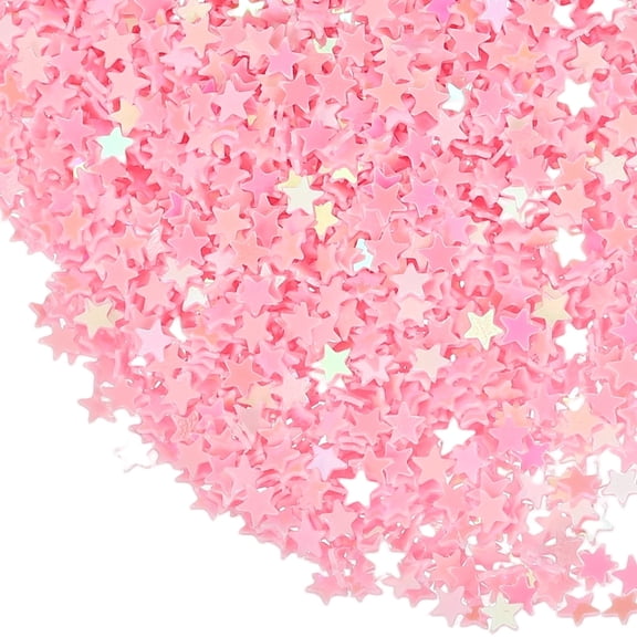Uxcell 1.94oz(55g) Star Glitter Confetti, 3mm Art Craft Glitter Holographic Sequins Table Confetti Laser Sequins for Crafts DIY Nail and Party Wedding Festival Decoration, Pink