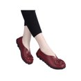thumbnail image 1 of Bellella Chaussures Décontractées pour Femmes à Enfiler Ballerines Confort Mocassins Mode Chaussure Bateau Marche Rouge Vin 5, 1 of 6