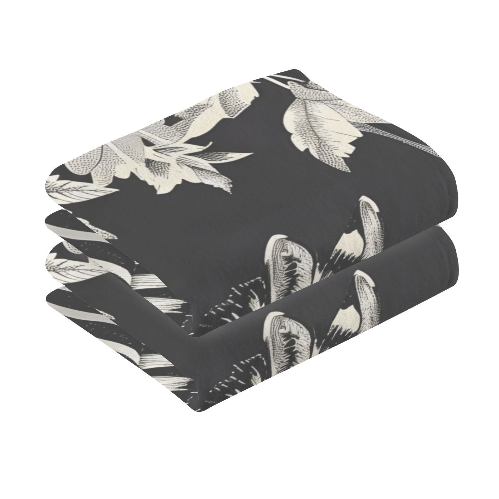 Zebra and Leaves Hand Towels Cotton Bath Towels Large Face Towels Absorbent for Bathroom 2 Packs