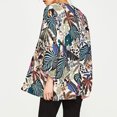 thumbnail image 4 of Mujeres Chifón Playa Kimono Mariposa Aves Hojas Impresión Frente Abierto Loose Thin Bikini Cover Up Abody XXXL, 4 of 7