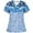 Blue, variant on Paiwinds Clearance Women Scrubs Tops with Pocket Short Sleeve V-neck Nurse Tops Printed Working Uniform Blouse Working Tops White,XL