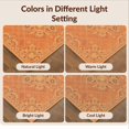 thumbnail image 7 of Design&I 5'x7' Washable Area Rug Orange Burnt Terracotta Symmetrical Motif Grid Frame Print Vintage for Small Living Room, Bedroom, Sleek Flatweave Pet Friendly & Non-Slip, 7 of 7