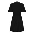 thumbnail image 5 of Summer Saving! Ashirexll Summer Dresses for Women, Midi Dresses for Women, Women's Deep V-Neck Solid Color Leaf Sleeve Short Sleeve Hooded Dress, 5 of 6